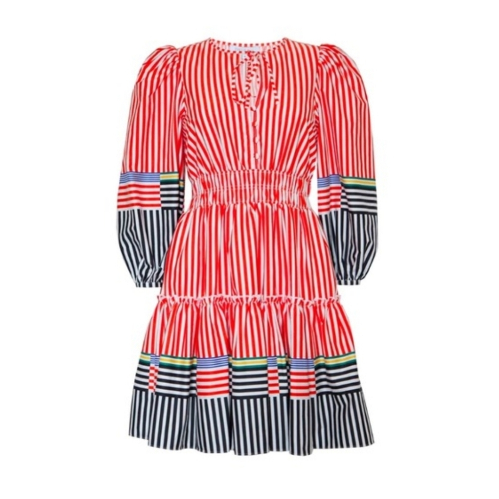 Hunter Bell Ellison Dress in Red Stripe Size Medium - Picture 6 of 7
